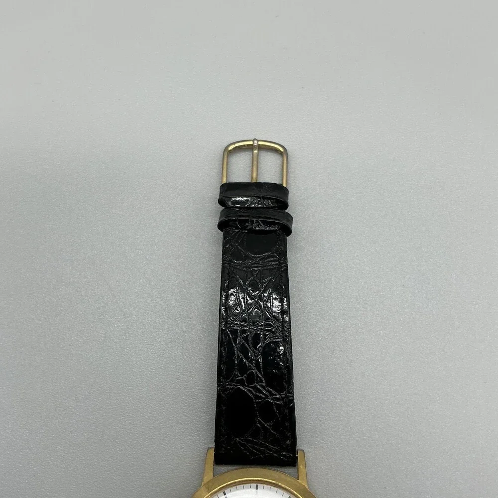Vintage San Francisco 49ers Mens Watch 35mm White Dial Gold Manual Wind Leather